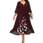 👗✨ Vestido Midi de Chiffon em Camadas – Elegância fluida, caimento favorecedor e estilo sofisticado