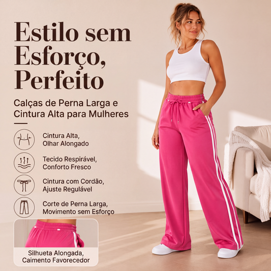 👖✨ Calça Feminina Reta de Cintura Alta – Silhueta elegante, caimento confortável e estilo versátil para o dia a dia