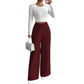 👖✨ Calça Feminina de Cintura Alta e Perna Larga – Silhueta alongada, caimento fluido e conforto para o dia todo