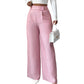 👖✨ Calça Feminina de Cintura Alta e Perna Larga – Silhueta alongada, caimento fluido e conforto para o dia todo