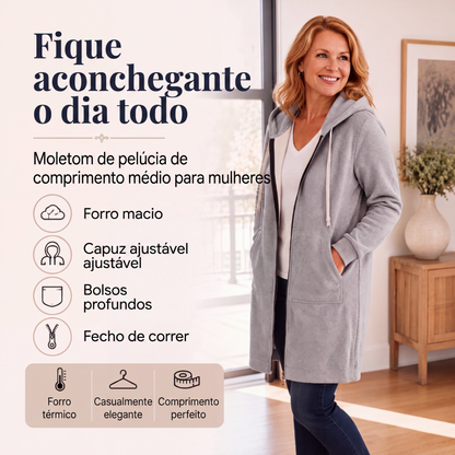🧥💕 Moletom Feminino com Forro de Lã – Quentinho, Confortável e com Bolsos para o Dia a Dia