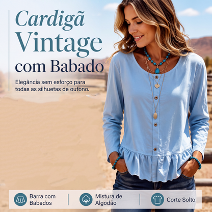 🌸🧶 Blusa Feminina com Babados Vintage e Botões – Conforto, Elegância e Estilo para o Dia a Dia