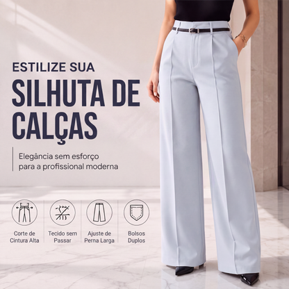 👖✨ Calça Feminina de Alfaiataria de Cintura Alta – Elegância, Conforto e Silhueta Alongada