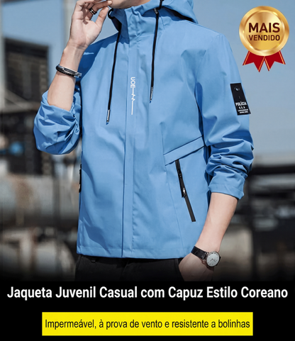 🧥✨ Jaqueta Juvenil Casual com Capuz – Estilo Coreano, Conforto e Visual Moderno