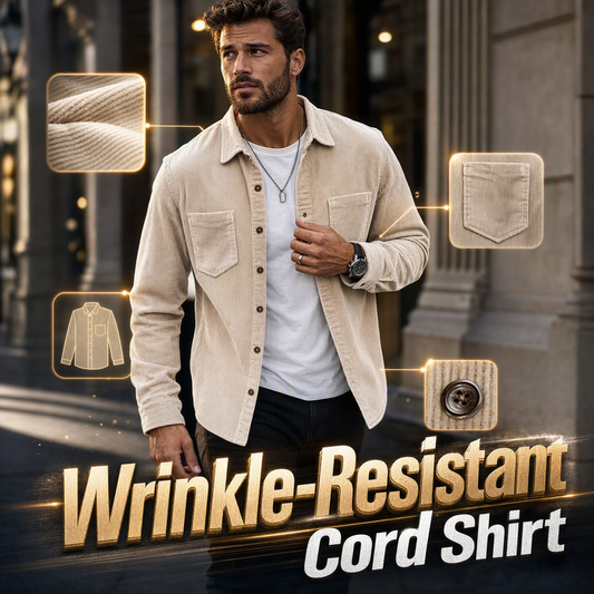 🔥👔 50% OFF! Camisa Masculina de Veludo Cotelê – Elegante, Confortável e Resistente a Amassados