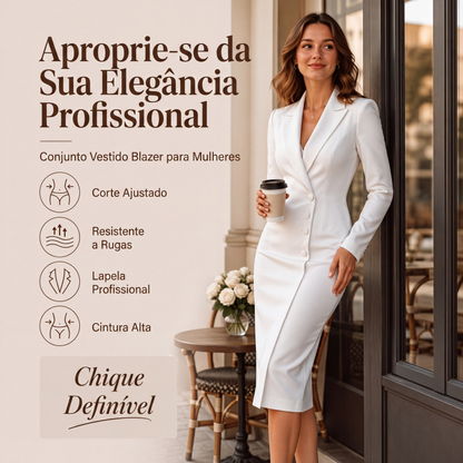 🔥👗 50% OFF! Vestido Blazer Assimétrico Feminino – Elegante, Sofisticado e com Caimento Valorizador