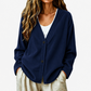 🔥🧥 50% OFF! Cardigã Feminino de Tricô em Veludo Cotelê com Decote em V – Macio, Elegante e Confortável