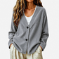 🔥🧥 50% OFF! Cardigã Feminino de Tricô em Veludo Cotelê com Decote em V – Macio, Elegante e Confortável