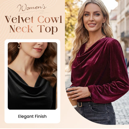 🔥👚 50% OFF! Blusa Feminina de Veludo com Decote Elegante – Macia, Quentinha e Sofisticada
