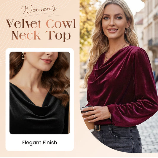 🔥👚 50% OFF! Blusa Feminina de Veludo com Decote Elegante – Macia, Quentinha e Sofisticada