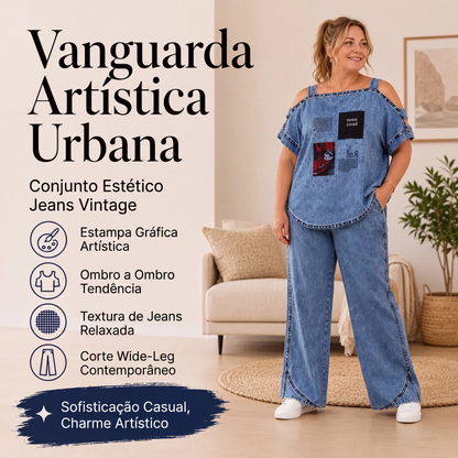 🔥👚 50% OFF! Conjunto Feminino Ombro a Ombro com Calça Pantalona – Elegante, Confortável e Sofisticado