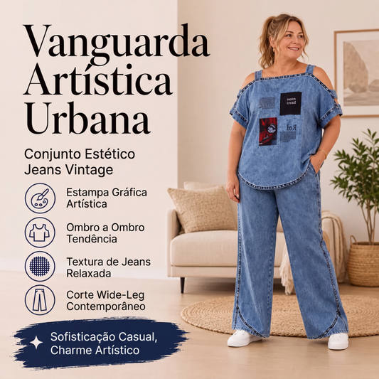 🔥👚 50% OFF! Conjunto Feminino Ombro a Ombro com Calça Pantalona – Elegante, Confortável e Sofisticado