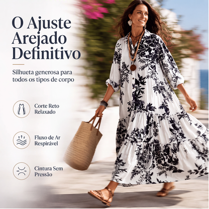 🔥👗 50% OFF! Vestido Longo Feminino Floral Boêmio – Leve, Elegante e Confortável para o Verão