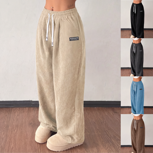 🔥👖 50% OFF! Calça Feminina de Cotim com Perna Larga – Confortável, Elegante e Perfeita para Dias Frios