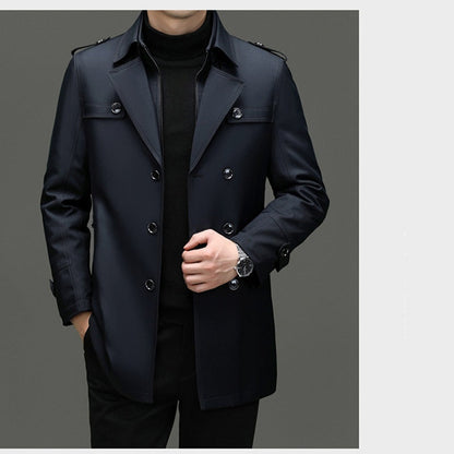 🔥🧥 50% OFF! Casaco Trench Masculino de Comprimento Médio – Elegante, Quente e Sofisticado para Dias Frios