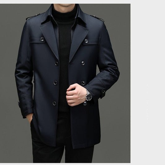 🔥🧥 50% OFF! Casaco Trench Masculino de Comprimento Médio – Elegante, Quente e Sofisticado para Dias Frios