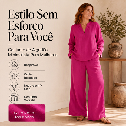 🔥 50% OFF! ✨ Conjunto Feminino de 2 Peças – Leve, Respirável e Confortável para Todos os Momentos