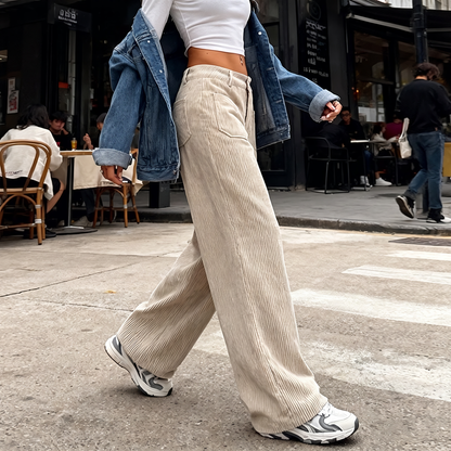 🔥 50% OFF! 👖 Calça Feminina de Cintura Alta com Perna Larga – Conforto, Elegância e Caimento Sofisticado