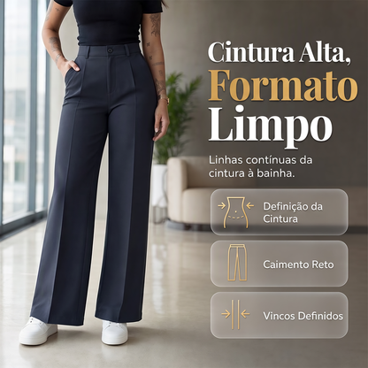 🔥 50% OFF! 👖 Calça Feminina Reta de Cintura Alta – Silhueta Alongada, Conforto Leve e Elegância Para Todos os Dias