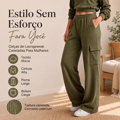 👖✨ Calça Feminina de Cintura Alta com Cordão – Conforto, Liberdade e Estilo Para o Dia Todo | 🔥 50% OFF
