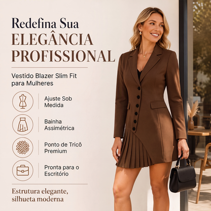 🔥 50% OFF! 👗 Vestido Blazer Elegante Feminino – Visual Sofisticado, Silhueta Marcante e Estilo Impecável