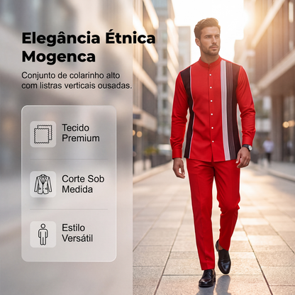 🔥 50% OFF! 👔 Conjunto Masculino de 2 Peças – Camisa Listrada de Manga Longa e Calça com Estilo Elegante e Conforto para o Dia Todo