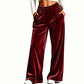 🔥 50% OFF! 👖 Calça Feminina Elegante de Veludo com Perna Larga – Conforto Luxuoso, Caimento Sofisticado e Estilo Moderno