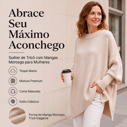 🔥 50% OFF! 🧶 Suéter Feminino Plus Size Gola Careca – Confortável, Elegante e Perfeito para Dias Frios