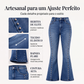 🔥 50% OFF! 👖 Calça Jeans Flare Feminina de Cintura Alta com Rebites – Modelagem Elegante, Silhueta Alongada e Estilo Moderno