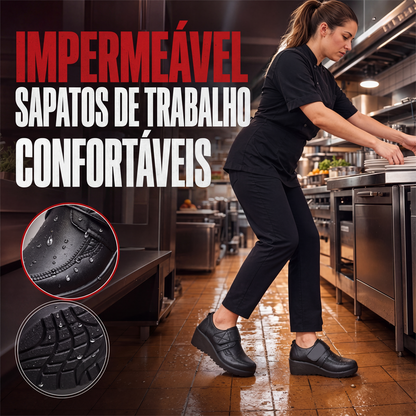 🔥 50% OFF HOJE! 👟 Sapatos Femininos de Trabalho Impermeáveis e Antiderrapantes – Conforto Para Ficar em Pé o Dia Todo ✨