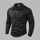 🔥 50% OFF HOJE! 👕 Camiseta Masculina Manga Longa com Meio Zíper – Estilo Elegante e Conforto Para Todos os Dias ✨
