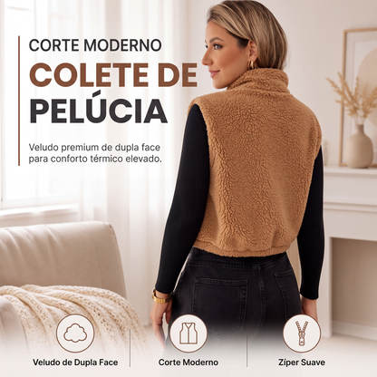 🔥 50% OFF HOJE! 🧥  Colete Feminino Aquecido com Zíper e Gola Alta – Conforto Térmico, Estilo Moderno e Proteção Para Dias Frios ❄️