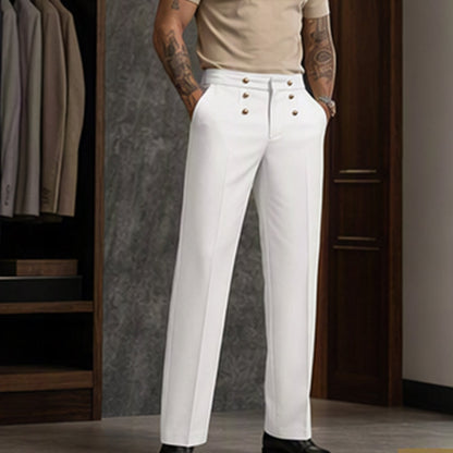 🔥 50% OFF HOJE! 👖  Calça Social Masculina Elegante – Corte Reto, Cintura Confortável e Estilo Sofisticado Para Trabalho e Ocasiões Formais