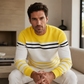 🔥 50% OFF HOJE! 👕  Moletom Masculino Color Block com Listras – Estilo Moderno, Conforto Casual e Visual Único Para o Dia a Dia ✨