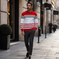 🔥 50% OFF HOJE! 👕  Moletom Masculino Color Block com Listras – Estilo Moderno, Conforto Casual e Visual Único Para o Dia a Dia ✨