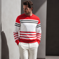 🔥 50% OFF HOJE! 👕  Moletom Masculino Color Block com Listras – Estilo Moderno, Conforto Casual e Visual Único Para o Dia a Dia ✨