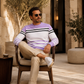 🔥 50% OFF HOJE! 👕  Moletom Masculino Color Block com Listras – Estilo Moderno, Conforto Casual e Visual Único Para o Dia a Dia ✨
