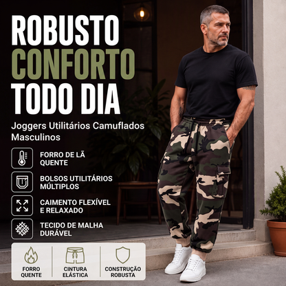 🔥 50% OFF HOJE! 👖  Calça Cargo Masculina Camuflada Esportiva – Estilo Streetwear, Conforto e Praticidade Para o Dia a Dia 🏕️
