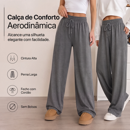 🔥 50% OFF HOJE! 👖  Calça Feminina Pantalona de Perna Larga – Conforto Máximo, Cintura Alta e Silhueta Elegante Para Todos os Dias ✨