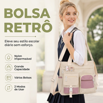 🔥 50% OFF HOJE! 🎒  Bolsa Retrô Casual com Grande Capacidade – Estilo Vintage, Organização Inteligente e Conforto Para Acompanhar Sua Rotina ✨