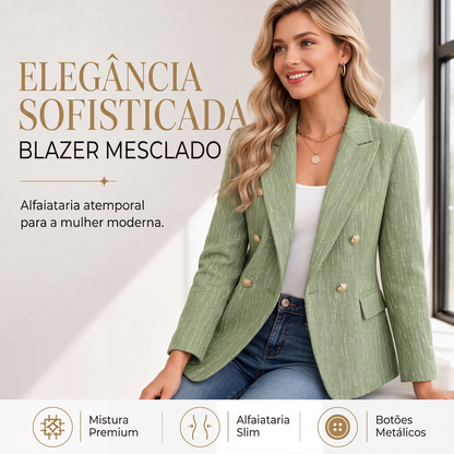 🔥 50% OFF HOJE! 🧥  Blazer Feminino Elegante de Botões Duplos – Corte Sofisticado, Conforto e Estilo Versátil Para Qualquer Ocasião ✨