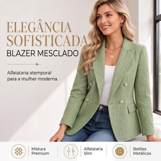 🔥 50% OFF HOJE! 🧥  Blazer Feminino Elegante de Botões Duplos – Corte Sofisticado, Conforto e Estilo Versátil Para Qualquer Ocasião ✨