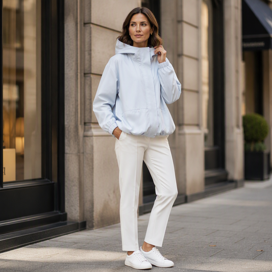 🔥 50% OFF HOJE! 🧥  Jaqueta Feminina Corta-Vento com Capuz – Design Barra Bolha, Leveza, Conforto e Estilo Moderno Para Todos os Momentos ✨