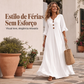 🔥 50% OFF HOJE! 👗  Vestido Longo Feminino Gola V com Botões – Elegância Fluída, Conforto Leve e Estilo Sofisticado Para Todos os Momentos ✨
