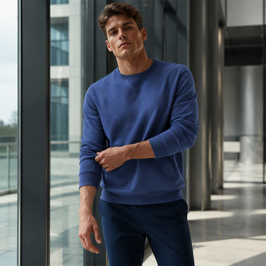 🔥 50% OFF HOJE! 🧥  Moletom Masculino Casual de Gola Careca – Conforto Aconchegante, Estilo Clássico e Design Versátil Para o Dia a Dia ✨