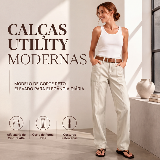 🔥 50% OFF HOJE! 👖  Calça Feminina Casual de Perna Larga – Elegância Moderna, Caimento Confortável e Estilo Versátil Para Todos os Momentos ✨