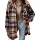 🔥 50% OFF HOJE! 🧥  Jaqueta Feminina Xadrez com Capuz – Conforto Aconchegante, Estilo Clássico e Visual Elegante Para os Dias Frios ✨