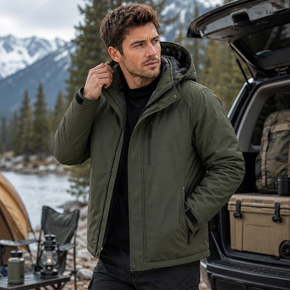 🔥 50% OFF HOJE! 🧥  Jaqueta Masculina de Inverno com Capuz e Forro Térmico – Proteção Contra o Frio, Conforto Aconchegante e Estilo Outdoor Versátil ✨