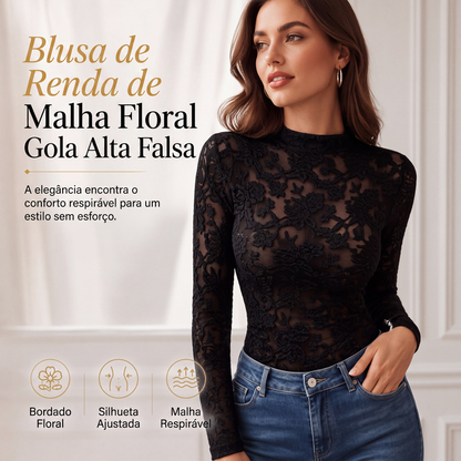 🔥 50% OFF HOJE! 👗  Camisa Feminina de Renda Elegante – Design Delicado, Toque Sofisticado e Conforto Versátil Para Todas as Ocasiões ✨