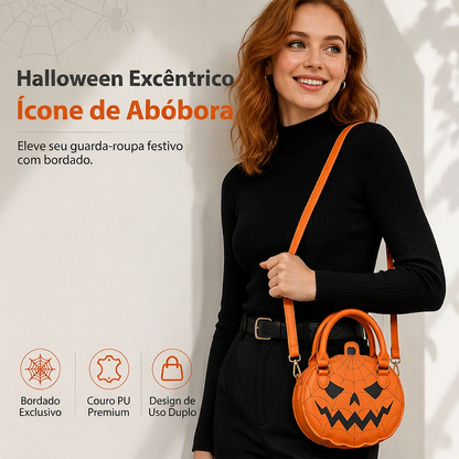 🔥 50% OFF HOJE! 🎃  Bolsa de Abóbora de Halloween – Design Fofo, Couro PU Premium e Estilo Divertido Para Arrasar no Halloween ✨